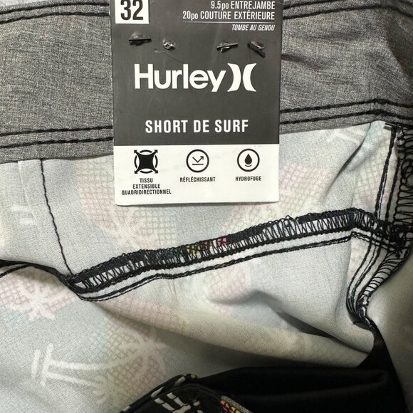 Hurley Mens Size 32 Black Palm Tree Only Gradient Swim Board Short NWT - Picture 6 of 7